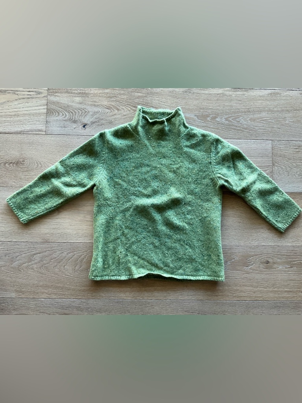 L.L. Bean Light Green Mock Neck Sweater